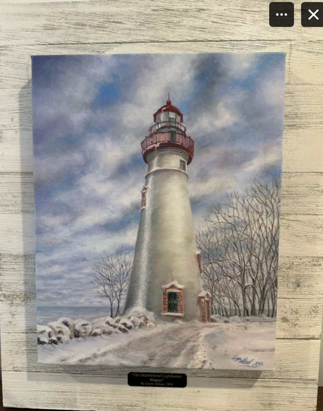 Canvas Wrap - The Marblehead Lighthouse- Winter