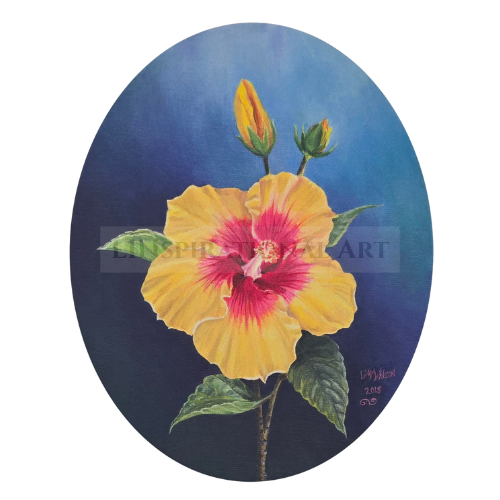 Peace & Unity (Yellow Hibiscus Flower) by: Lin M. Wilson